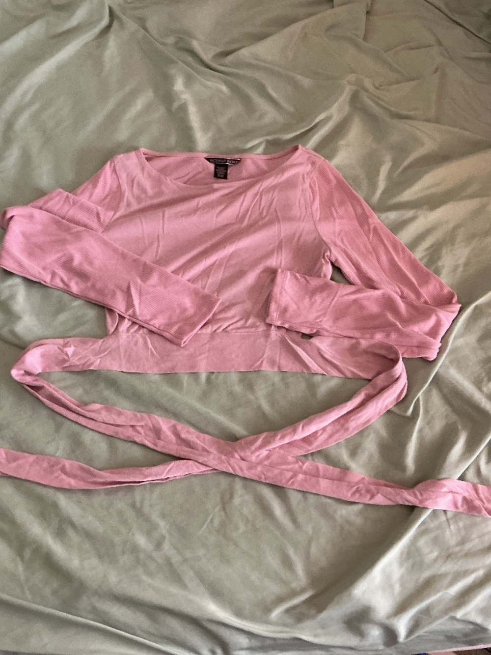 Victoria’s Secret long sleeve wraparound tie crop top